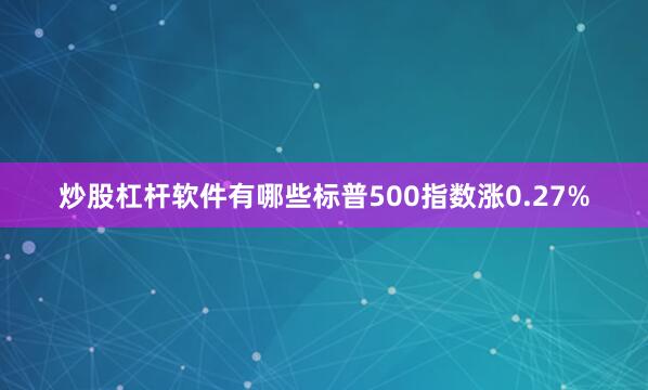 炒股杠杆软件有哪些标普500指数涨0.27%